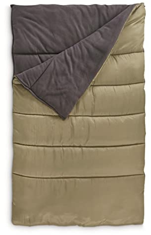 Guide Gear Canvas Hunter 20-Degree Double Sleeping Bag for Adults and Kids 2-Person Warm Winter Cold Weather Lightweight Portable for Camping, Backpacking, Hiking, Outdoors