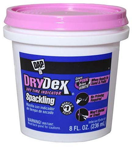 Dap 12328 DryDex Spackling Interior/Exterior, 1/2-Pint, White (Pack of 12)