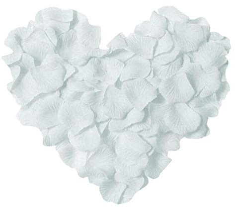 RuiChy 1000pcs Silk Artificial Rose Petals for Wedding White | Fake Flower Petals Home Party Romantic Night Anniversary Valentine's Day Wedding Party Table Decorations
