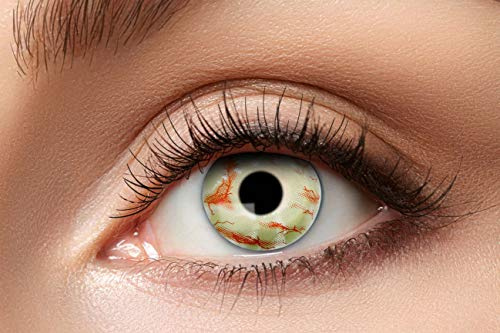Eyecatcher 84115141.980 - Farbige Kontaktlinsen, 1 Paar, für 12 Monate, Weiß, Rot, Karneval, Fasching, Halloween