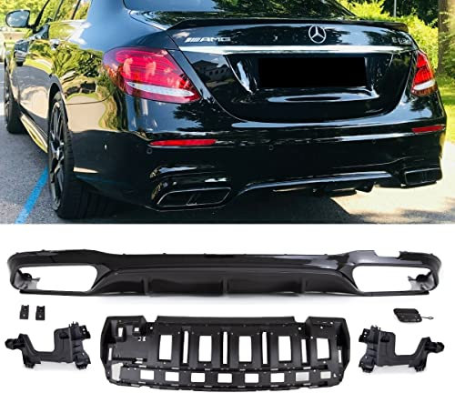 DM Autoteile Set Heckdiffusor Schwarz Hochglanz passend für E-Klasse W213 AMG Sport Nicht E63
