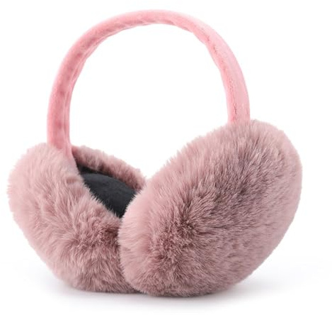 Airmoon Cache-Oreilles d'Hiver pour Femme - Polaire Doux et Chaud en Tricot Torsadé - pour Temps Froid, Rose, Taille Unique