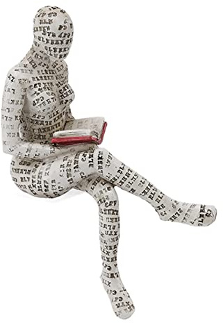 Adorno de Figura, Escultura de Figura, Figura Pintada a Mano Esculpida, Figura de Mujer de Lectura Simple, Manualidades Decorativas de Escritorio Personalizadas, Adornos de Estantería para El Hogar