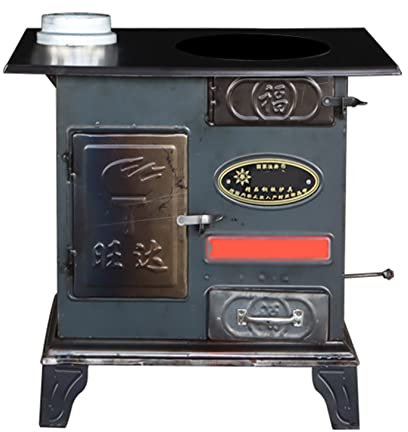 RPLM Estufa De Leña/Carbón Grande, Hornos Independientes Dobles, De Acero Puro, Para Villas, Patios, Calefacción y Cocina, 56×35CM