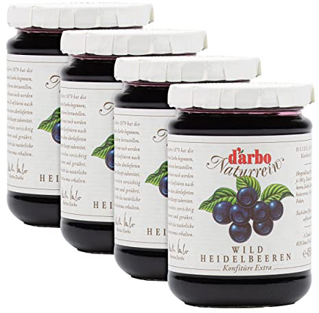 Food-United KONFITÜRE EXTRA Wild-Heidelbeere 2x 450g Glas von DARBO Naturrein bluberry jam Blaubeerkonfitüre passend für Frühstück Waldbeer-Kuchen Schwarzbeer-Füllungen Wildbeer-Gebäck (2)