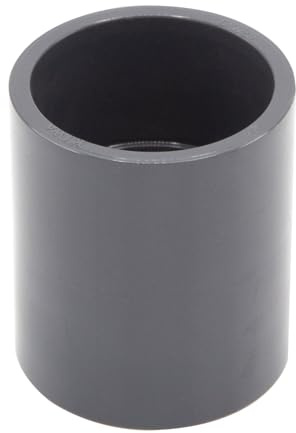 Baumaxxe PVC Fitting Klebemuffe 40mm Rohrverbinder - 16 Bar - bm044 | 1 1/4 Zoll PVC Fitting, 2x Klebemuffe und Anschlagfuge, zum Verkleben mit PVC Rohr 40mm, Pool Zubehör für Poolverohrung 40mm