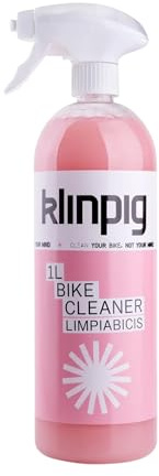 KLINPIG - Limpiador de Bicicletas 1L, Jabón Biodegrable, para Limpiar Bicis, Elimina Suciedad sin Dañar, con pH Neutro, Elaborado en Alta Materia Activa, Color Rosa y Olor a Chicle, Fácil de Usar