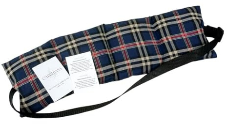 Saco Semillas Microondas-Saco térmico de semillas multiusos con correa ajustable.50x15cm.Frio-Calor.Dolor cervicales (escoces azul)