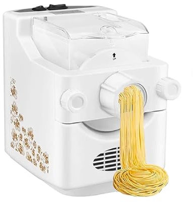 Macchina per pasta elettrica completamente automatica, per spaghetti, impastatrice con 9 stampi per pasta senza glutine, colore: bianco