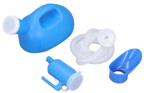 Männliche Urinflasche, 2000 Ml, Große Öffnung, Robuster Kunststoff, Große Pipi-Flasche mit Langem Schlauch, für Zuhause, Reisen, Krankenhaus (BLUE)