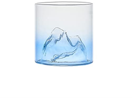 Generic Copa de Estilo Japonés Copa de Vidrio Transparente Poco Profunda Copa de Vino Glaciar Copa de Vino/Azul/170 Ml