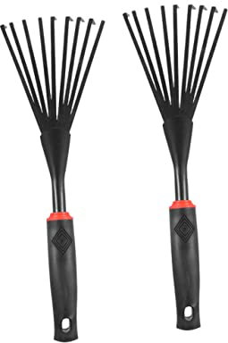 SEWOART 2pièces Râteau De Jardin Ergonomique à Dents Et Outil De Jardinage pour Débris Extérieurs