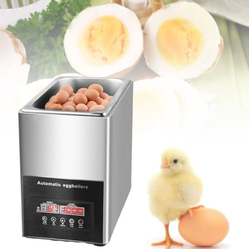 Egg Boiler Cooker, 800 W Hot Spring Egg Cooker, Commercial 9 L Egg Boiler Machine,Professional Large Capacity Egg Cooker,Timed 0~99 Minutes 50 Eggs Half-Boiled Egg Machine Egg Automatic Boilers