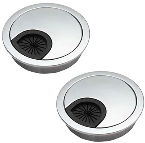 2 Piezas de Arandela para Mesa de Escritorio, Ojal de Cable de Escritorio Cubiertas, Orificio para Ordenar Cables de Encimera de Plástico, Pasacables de Escritorio, para Hogar y Oficina