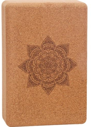 AMOYER Yoga-Block, Kork, Holz, Yoga-Ziegel, Datura-, Bedruckt, Hochdichter Block, Pilates-keil Für Sport, Übungen, Workout, Fitness