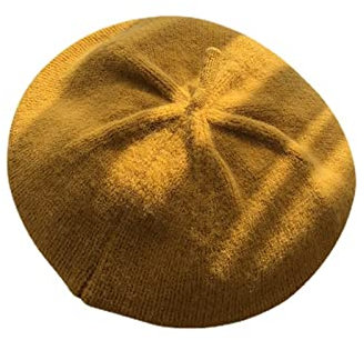 LVUNZJCA Baskenmütze für Damen Gestrickte Baskenmütze Retro Vielseitige Netzmütze for Frauen