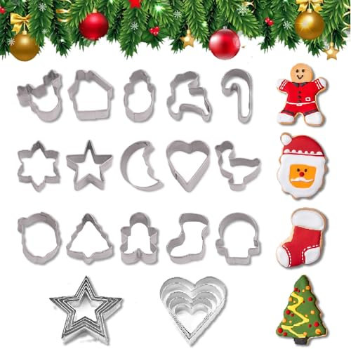 30 Stück, Ausstechformen Weihnachten, Keksausstecher Weihnachten, Plätzchen Ausstecher, Keksausstecher, Ausstechformen