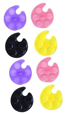 IWOWHERO Nailart Ring Tablett 8 Stück Kleiner Nailart Mixring Aus Langlebigem Kunststoff Für Nageldesign Und Maniküre Profis Mit Tragbarem Design