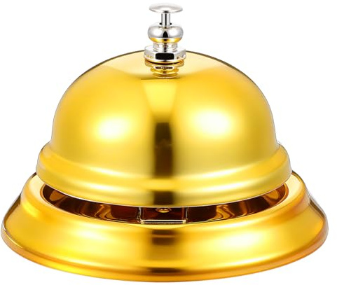 NUOBESTY 3.35 Inch Service Bell Metal Reception Call Bell for Kitchen Restaurant Desk Customer Call Portable Loud Sound