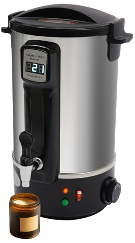 WEIGR Wachsschmelzer für Kerzen 12L Elektrisch Wachsschmelztopf aus Edelstahl 1100W mit LED-Digitalanzeige, Temperatur einstellbar von 30-100°C Schnelles Erhitzen für DIY-Kerzenherstellung 220-240V