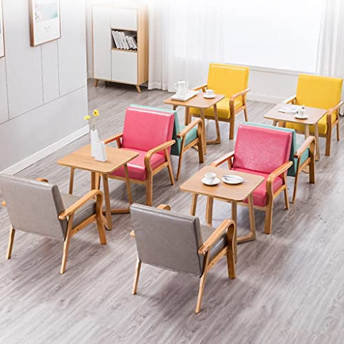 Mid Century Moderner Ledersessel mit bequemem Lesesitz und Massivholzrahmen, Retro-Lounge-Seitenstuhl für Wohnzimmer