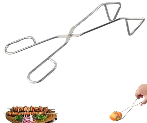 Febbya Toastzange aus Edelstahl,30cm Extra Lange Scherenzange Brot Lebensmittelzange Grillzange Carbonzange Feuerzange Barbecue Grillen Zange Scheren Zange Klassische Grillzange für Catering Küche