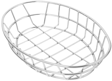 HEALLILY Cestino in Filo Di Ferro Per Servire Patatine Fritte Contenitore Decorativo Per Snack in Rete Cestino Per Frutta Da Piano Portafrutta Pratico e Riutilizzabile