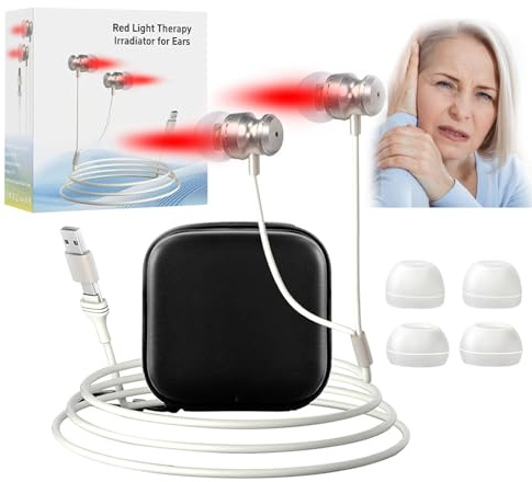 Aolawco Red Light Earplug, Tinnitus Relief Device, Red Light Device,Portable Tinnitus Infrared Ear Plugs, Rechargeable Wireless Earplugs, Tinnitus Earplug for Men and Women