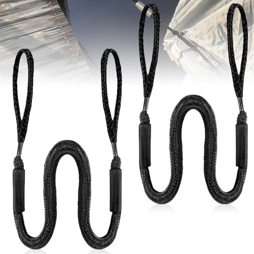 2 Pezzi Bungee Dock Line, Fune Di Traino Per Imbarcazioni Marine Elastiche, Bungee Dock Con Gancio Line, Cima Da Ormeggio, Ancoraggio Bungee Accessori Per Barche, Moto D'acqua, Kayak, Pontone (Nero)