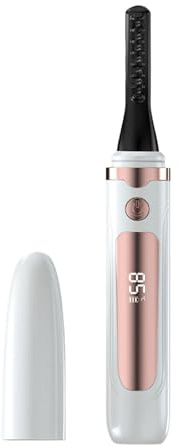 Zymoplas Professionelles Make up Werkzeug, elektrischer Wimpernzange für schöne Wimpern, ABS, elektrischer Lockenstab, leicht zu tragen, Weiß, Englische Verpackung