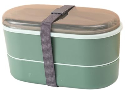 DECORNIJIA Fiambrera Doble Capa para Trabajo y Colegio Caja Bento con Gran Capacidad y Compartimentos Contenedor de Alimentos Seguro y Ligero Lonchera Reutilizable y para Comidas Saludables