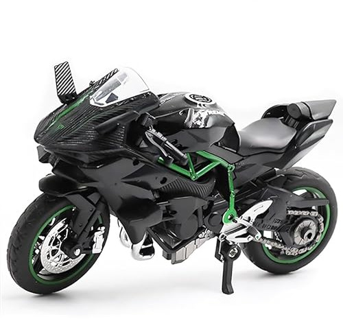 Vexthorion Alloy Motorbike Toy Highly Simulation Motorbike Model Pull-Back Vehicle Toy For Child Intellectual Gift Set Motorcycle Model Alloy Collection Hobby Toy Gift Racing Decoration - Black