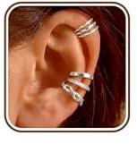 Morfetto Adjustable Ear Cuff No Piercing for Women Stack Silver Smooth