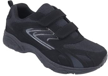 Chums Ladies Touch and Close Wide EE Fit Trainer with Cushioned Ankle Collar, Adjustable Touch Fastening & Sturdy Outdoor Sole Black 7
