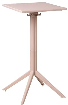 Beliani Garten Bartisch Kunststoff beige 60 x 60 cm klappbar Outdoor Lemnos