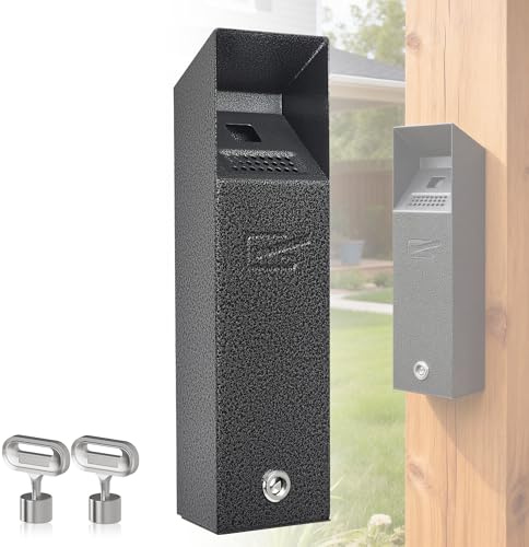 Numeroustar Wall Mounted Trash Can Outdoor Commercial Receptacles Container Disposal Outdoor Vertical Trash Can for Hotel Café Bar Shopping Centre Courtyard