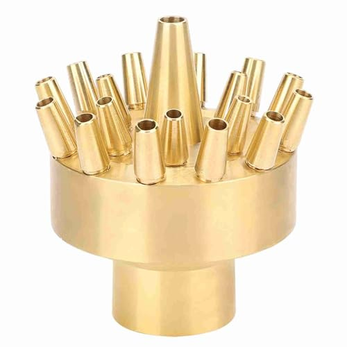 Ugello spruzzatore per fontana da giardino Ugello spruzzatore in rame Testa filettata femmina Ugello a dispersione universale da 1 pollice Foro multiplo per fontane da stagno