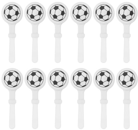 Alasum 12piezas Aplaudidores de Mano Forma de Balón de Fútbol de Plástico, Ligeros y Reutilizables para Eventos Deportivos y Fiestas Temáticas de Fútbol