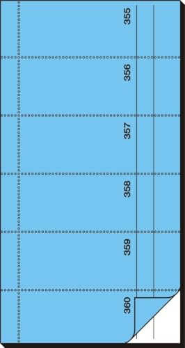 Sigel 5 x Bonbuch 360 Abrisse 105x200mm 65g/qm blau selbstdurchschreibend 2x60 Blatt
