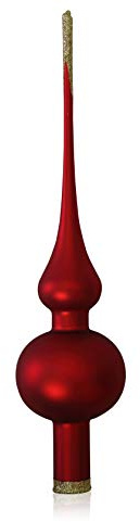 Lauschaer Glas Christbaumschmuck Spitze rot matt d 6cm Christbaumschmuck Weihnachtsbaumschmuck mundgeblasen