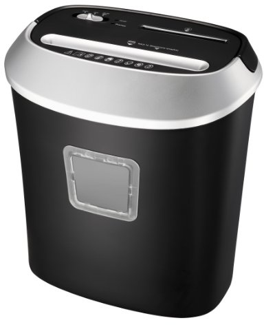Pavo Premium Aktenvernichter bis zu 12 Blatt, Kreuz mit CD und Kreditkart, Shredder, inklusive Papierkorb 25L, schwarz