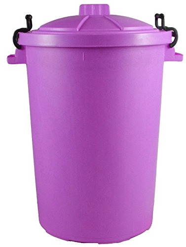 80L/85L - Lilac - Litre Plastic Colour Bin Garden Rubbish Waste Dustbin