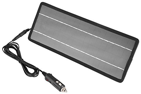 Fdit 12V 4.5W High Efficiency Portable Solar Panel Battery Trickle Charger with Suction Cup Cigarette Adapter Clips Backup for Car Motor Power
