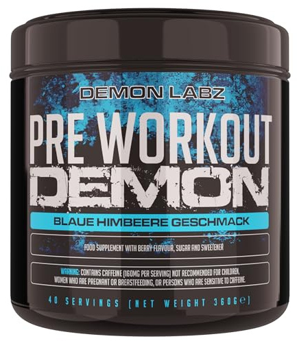 Pre Workout Demon - Pre Entreno con Creatina (Frambuesa Azul, 360g)