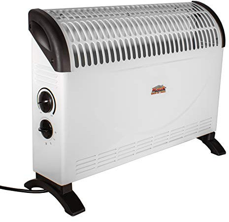 MAUK® Elektroheizung Steckdosenheizung | Frostwächter mit Thermostat 3 Stufen Konvektor | Heizgerät mit Tragegriff Camping Heizer 750/1250/2000 Watt Weiß elektrisch für Gewächshaus