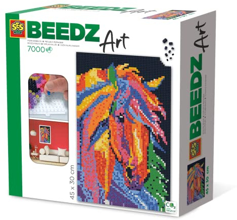 SES 06008 Pferd Fantasie Bügelperlen, multicolor, Mittel