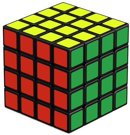 ROXENDA 4x4 Magisk Kub, 4x4x4 Speed Cube Super-slitstark Klistermärke med Levande Färger (4x4x4)