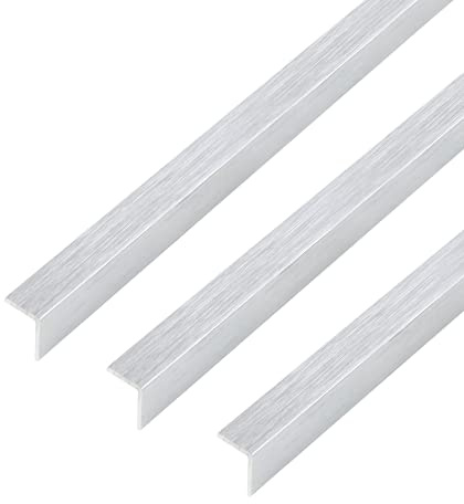 Alberts 499549 Winkelprofil | selbstklebend | Aluminium, edelstahldesign, hell | 1000 x 20 x 20 mm | 3er Set