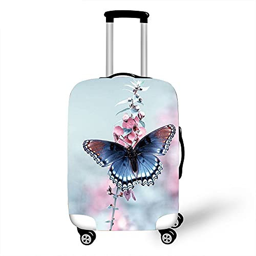 Morbuy Elastisch Kofferhülle Kofferschutzhülle Anti-Kratzer Staubdicht Kofferüberzug Luggage Protector Cover Kofferbezug Reisekofferabdeckung (Schmetterling,L)