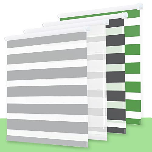 Rollo, Rollos für Fenster Doppelrollo ohne Bohren, Doppelrollo Klemmfix ohne Bohren, Rollo ohne Bohren, Doppelrollo ohne Bohren, für Fenster und Türen Grau 70 x 130cm